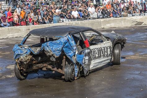 Wrecked Car After Demolition Derby Editorial Photo Image Of Autos