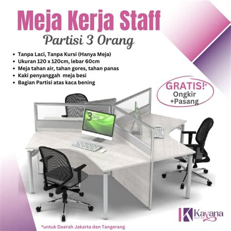 Jual Meja Kerja Staff Kantor Workstation Orang Partisi Sekat Cubicle