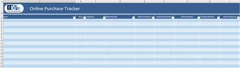 Online Purchase Tracker [spreadsheet template download] - ExcelSuperSite