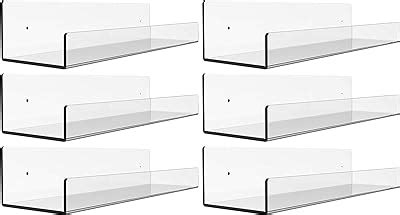 Amazon Mygift Inch Clear Acrylic Floating Shelves Wall