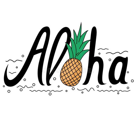 Aloha Word Lettering Vector Illustration For Print On Shirt Card