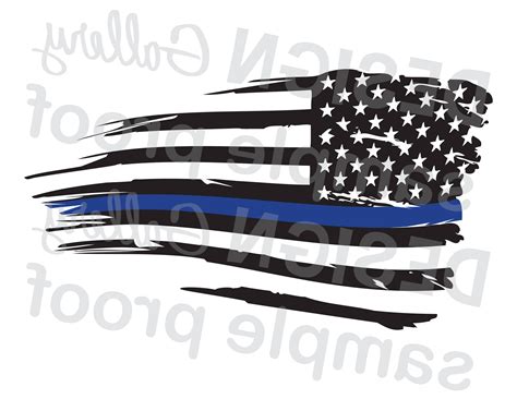 Thin Blue Line Flag Vector at GetDrawings | Free download