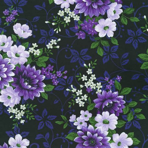 Robert Kaufman Fabrics FLHD 22127 460 MIDNIGHT PURPLE From Georgina