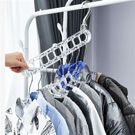 Multifunction 9 Hole Clothes Hanger 360 Rotate Storage Racks New