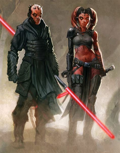 Concept Art For A Cancelled Darth Maul Video Game Featuring Darth Talon