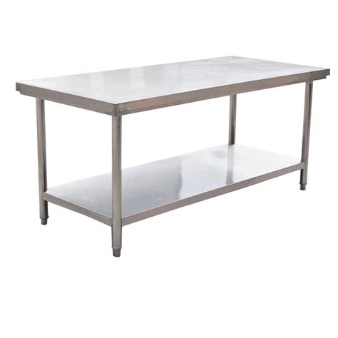 Silver Polished Stainless Steel Work Tables For Hotel Size 4 Ft