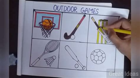 Drawing Of Outdoor Games Pics Of Outdoor Games Outdoor Games Easy