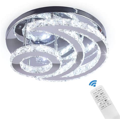 Cxgleaming Led Modern Crystal Chandelier Dimmable Ceiling Light Fixture