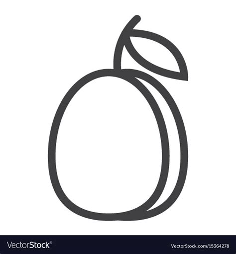 Plum line icon fruit and diet graphics Royalty Free Vector