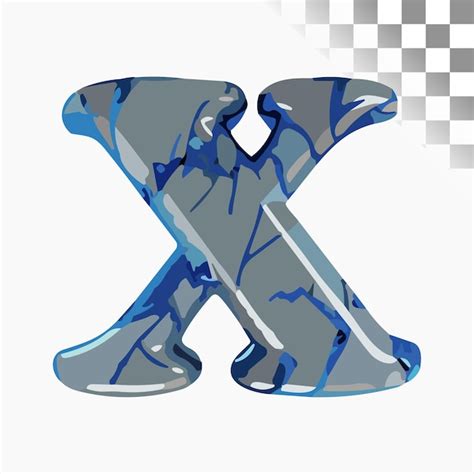 X Dise O De Letras Elegante Fuente Azul M Rmol Brillante Alfabeto