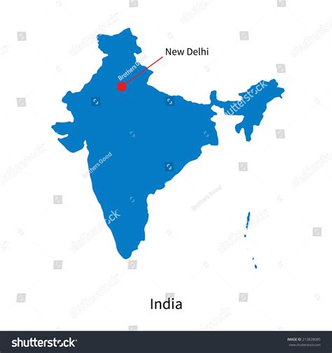 Detailed Vector Map India Capital City Stock Vector (Royalty Free ...