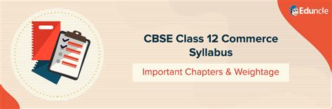 CBSE Class 12 Commerce 2019 20 Syllabus Important Chapters Weightage