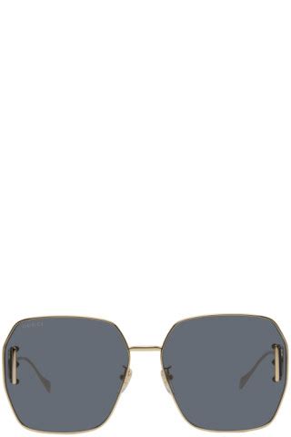 Gucci Gold Square Sunglasses SSENSE