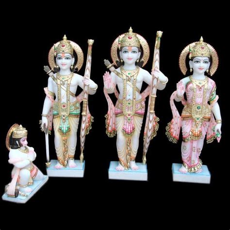 Shubharambh Arts Multicolor Worship Ram Darbar Marble Statue Size 24