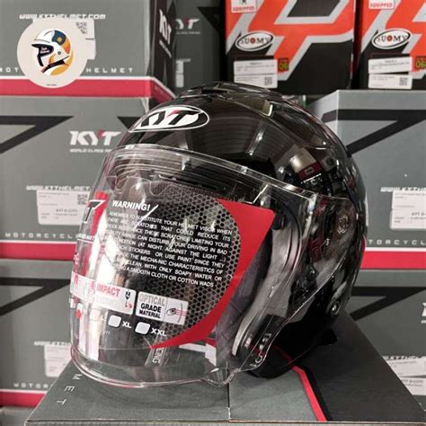 Jual Helm Half Face Kyt Kyoto Black Gloss Hitam Gloss Polos Original Di