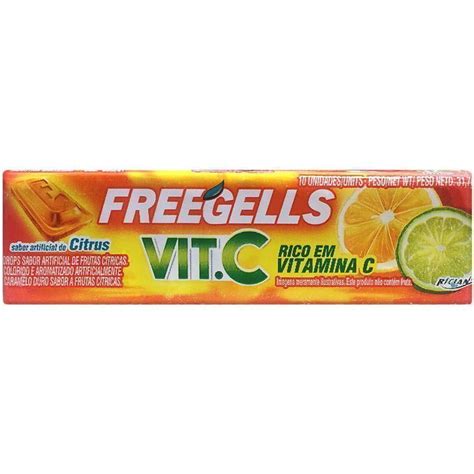 Drops Freegells Vit C Citrus Riclan 12x27 9g J A Doces