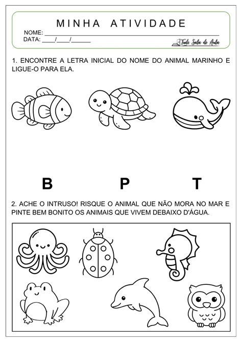 Atividades Animais Marinhos Educação Infantil - Atividades sobre os Animais Marinhos para a Educação Infantil - Tudo ...