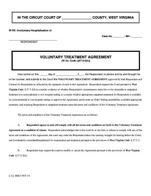 Fillable Online Courtswv Voluntary Treatment Agreement Vta Courtswv