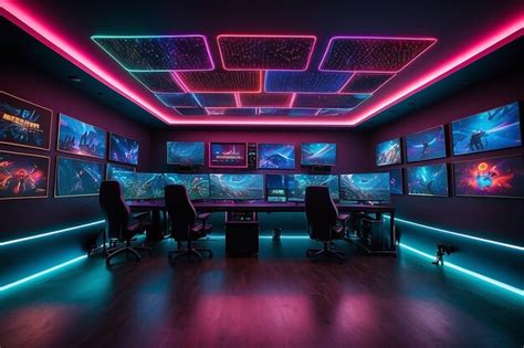 Premium Photo | RGB LED Gamer Room