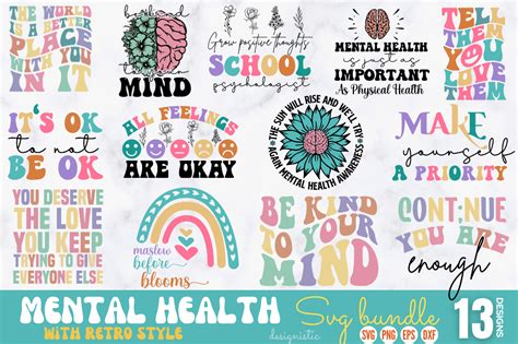 Mental Health Svg Bundle Positive Svg Graphic By Designs Dark