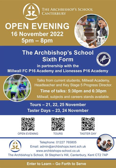 Sixth Form Events November 2022 Announcements The Archbishops