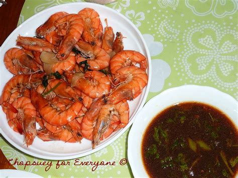 Chopsuey For Everyone Jumping Shrimp Suahe With Chili Soy Dip