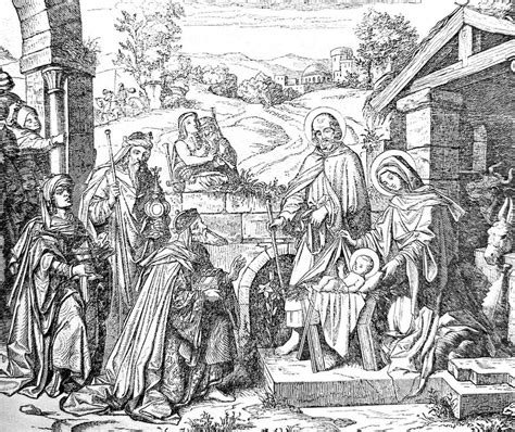 1800s Christian Illustrations For Bible Three Kings Wise Men