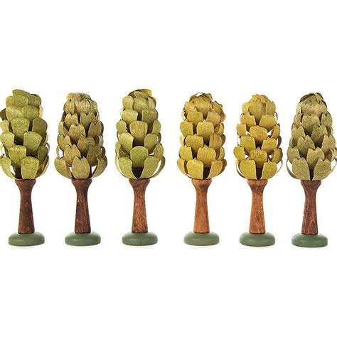 Leaf Trees 6 Pieces 9 Cm 3 5in By Dregeno Seiffen