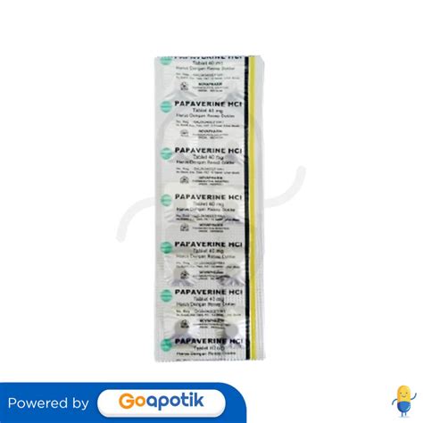 Papaverin Hcl Novapharin Mg Strip Tablet Kegunaan Efek Samping