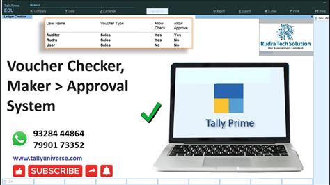 Voucher Authorization In Tally Prime Voucher Approval System In Tally