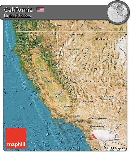 Free Satellite Map of California