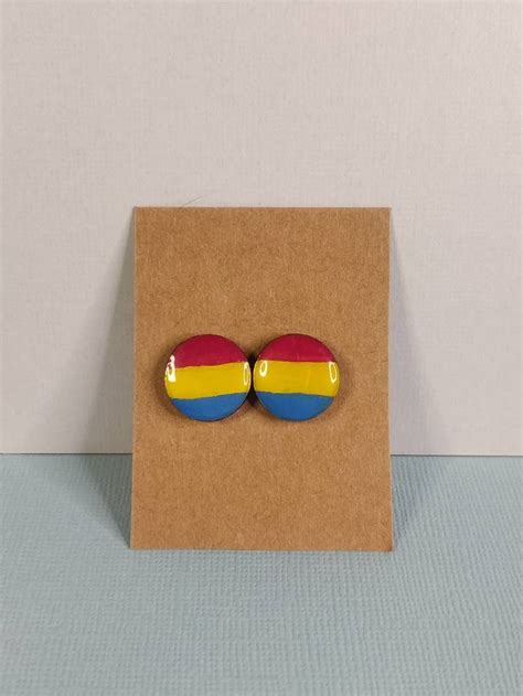 Lgbtq Pride Flags Wooden Stud Earrings Custom Surgical Steel Etsy