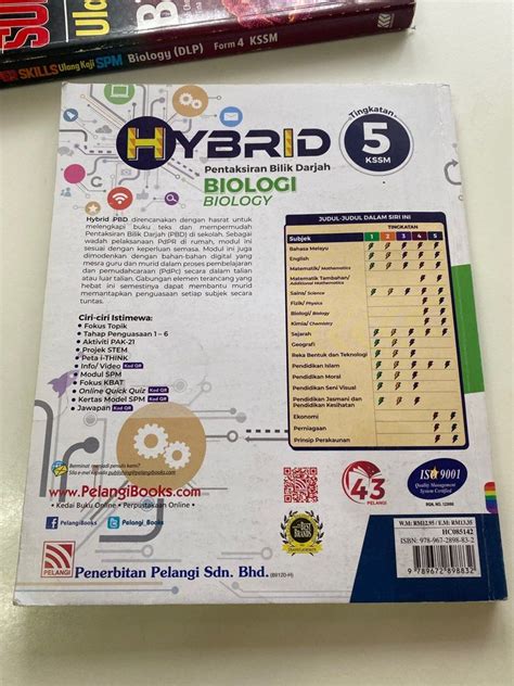 SPM BOOKS Hybrid Biology Biologi Form 5 DLP KSSM Pelangi Hobbies