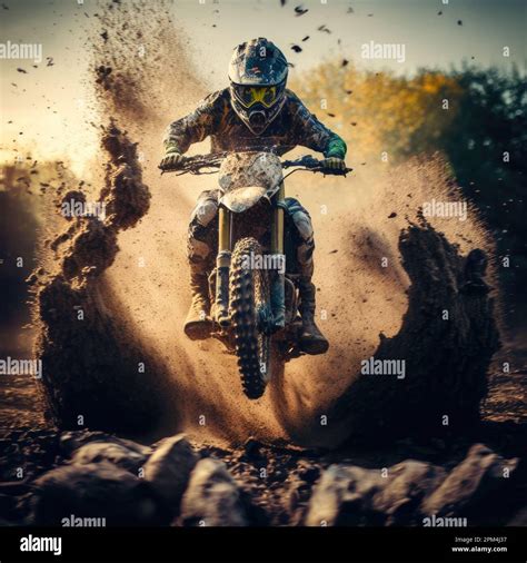 motocross jump sport dirt background illustration Stock Photo - Alamy