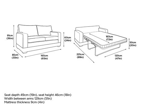 Sleeper sofa dimensions | Hawk Haven