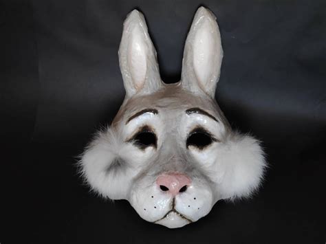 Bunny Mask, Rabbit Mask, Papier-mâché Mask, Animal Mask, Hare Mask ...