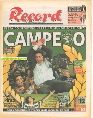 ARMAZÉM LEONINO - SPORTING: SPORTING CAMPEÃO 1999/2000: jornal Record