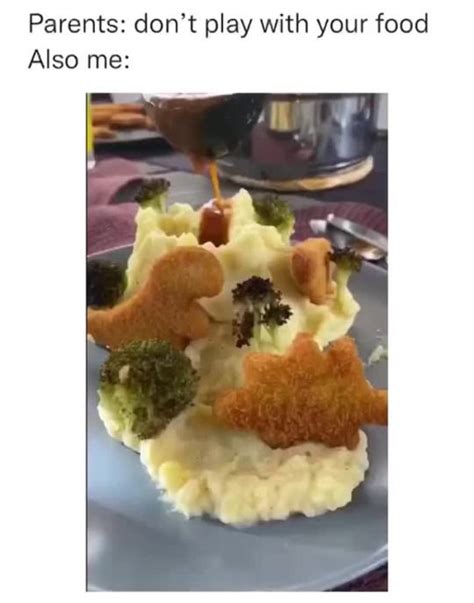 Food Volcano Mashed Potatoes Dinosaurs Jurassic Park Who Knows