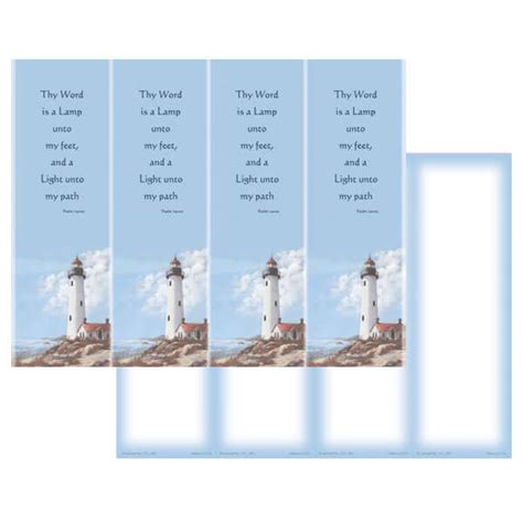 2 3 4 X 8 1 2 Lighthouse Micro Perf Bookmark 4 Up Psalm 119 105