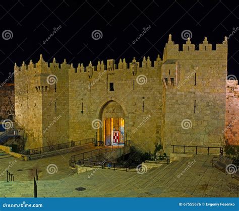 The Damascus Gate In Evening Stock Photo Image Of Gateway Evening