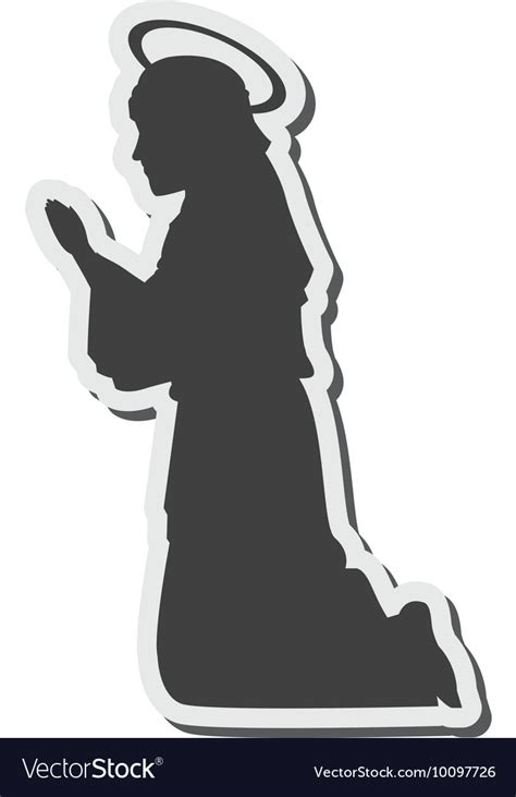 Virgin Mary Silhouette Icon Royalty Free Vector Image