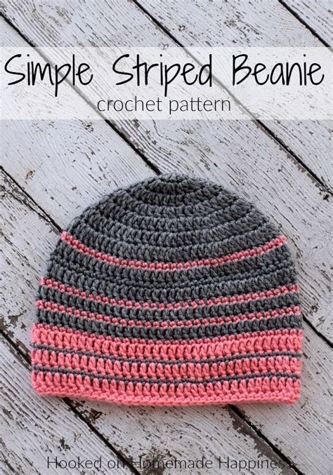 Simple Striped Crochet Beanie Pattern Crochet Along For A Cause Artofit