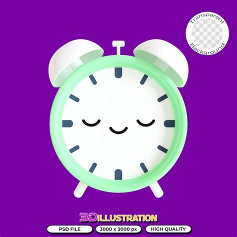 Premium Psd Sleepy Alarm Clock D Illustration