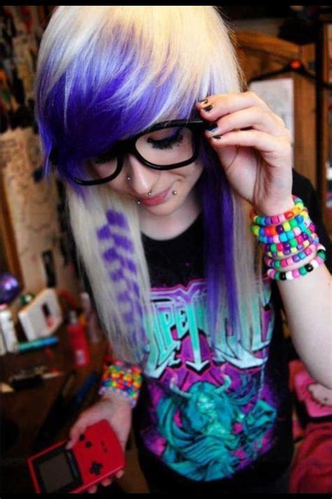 Purple And Blond Scene Hair Emo Scene Hair Scene Girls