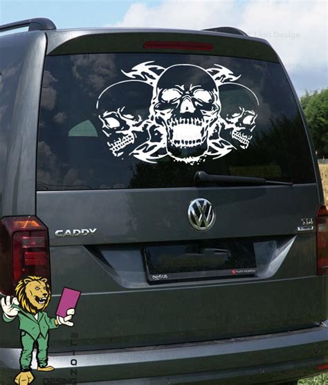 Skull Car Decal. Skull Car Hood Sticker. 3 Dry Heads Car Decal. Skull Decal - Etsy