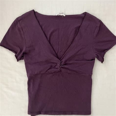 Tillys Cinch Front Dark Purple Crop Top Great Depop