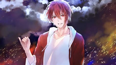 Red Eyes Redhead Anime Boy With White Red Dress Sky Background HD Anime ...