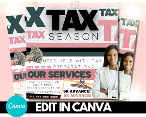 Tax Flyer Tax Flyer Template Tax Flyer 2022 Tax Prep Flyers Tax Preparation Social Media