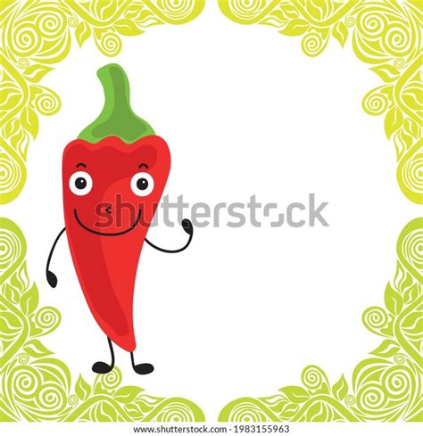Cute Cartoon Hot Pepper Vector Illustration Stock Vector Royalty Free Shutterstock