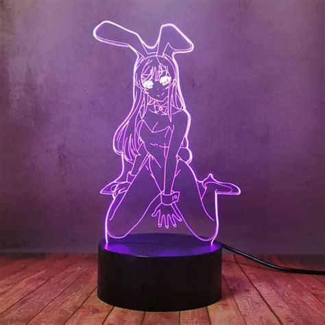 Bunny Girl 3d Illusion Night Light Waifu Sakurajima Mai Envío Gratis